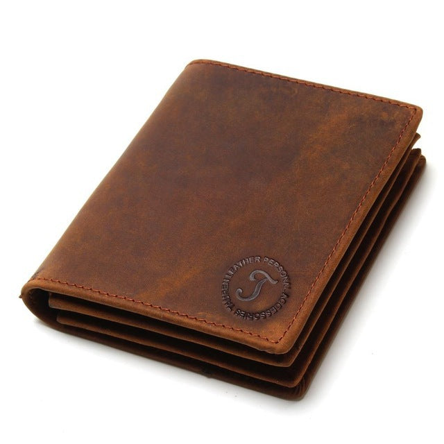 Cuir véritable Court Vertical Antivol Portefeuille Homme