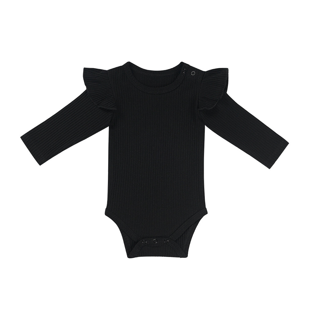 Mode bébé couleur solide épaisse onesie