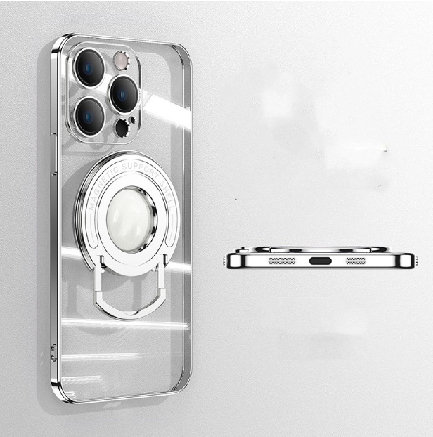 Iphone15 Pull Rod Aspiration magnétique boîtier de téléphone Electroplating 14 Bracket invisible 13ProMax