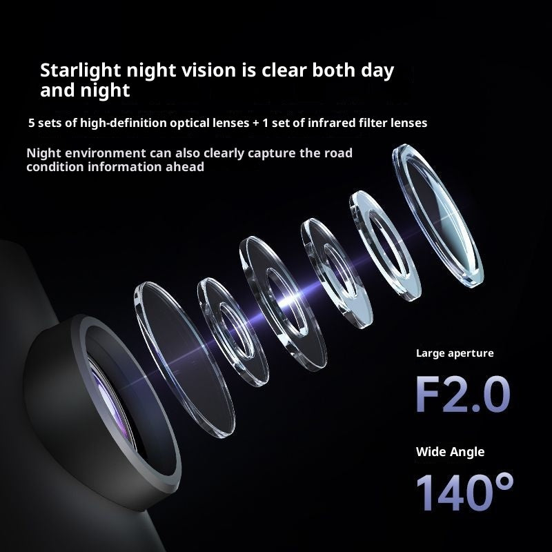 Mini Lite Driving Recorder 1296p Ultra-clair vision nocturne sans ligne de stationnement panoramique Surv