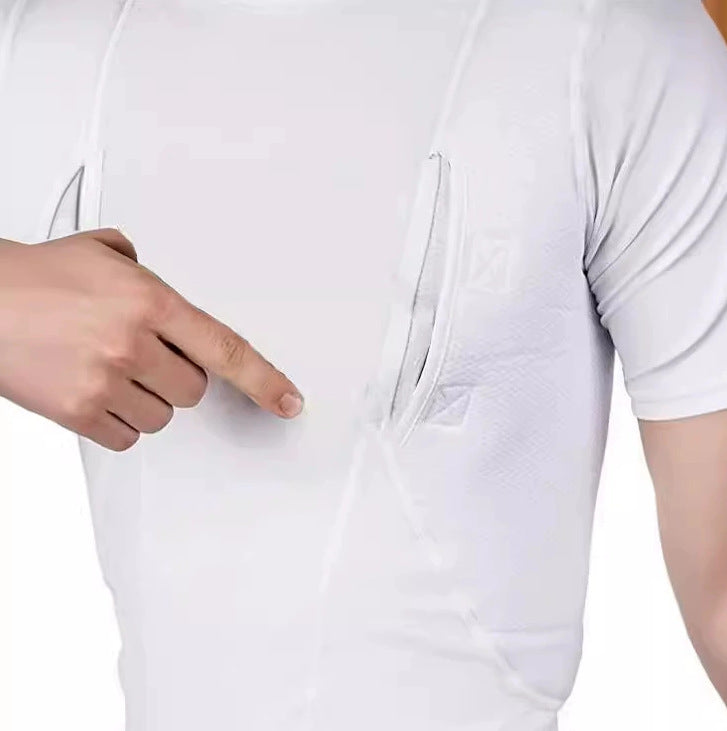 T-shirt trois dimensions pour homme Tissu de mesh ultra mince Spandex conçu pour le confort et la sécurité