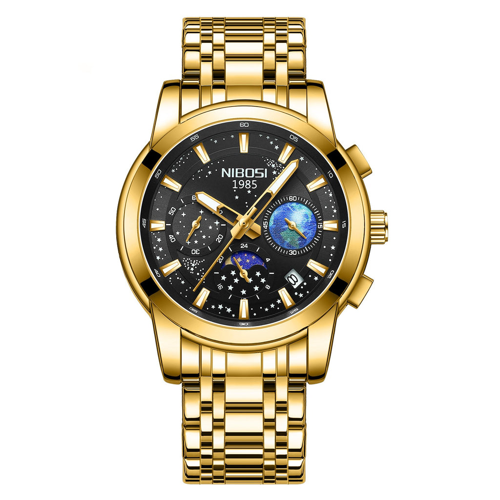 Montre Quartz d'affaires hommes ceinture en acier