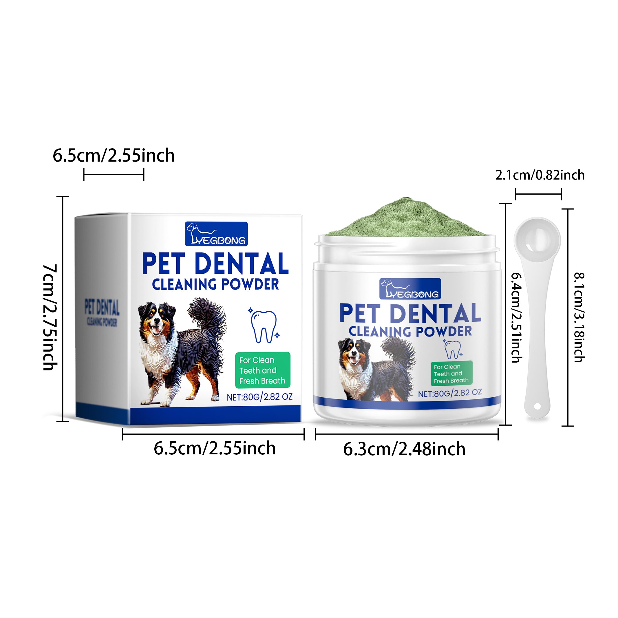 Poudre de nettoyage de dents de chien