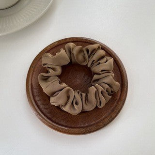 Crème Texture Silky Satin French Black Large Intestine Hair Ring