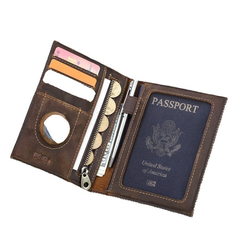Retro Crazy Horse Leather Antivol Document Package
