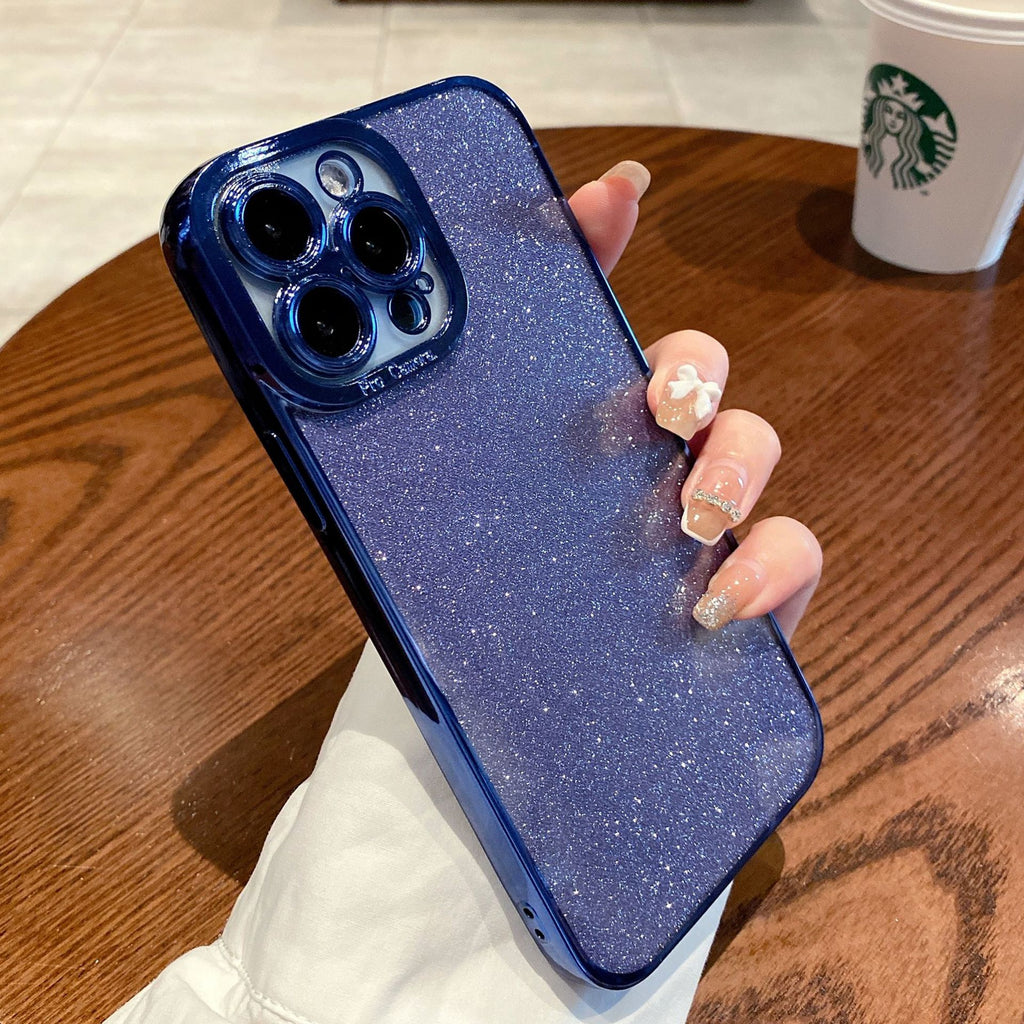 Étui téléphonique à glitter rectiligne