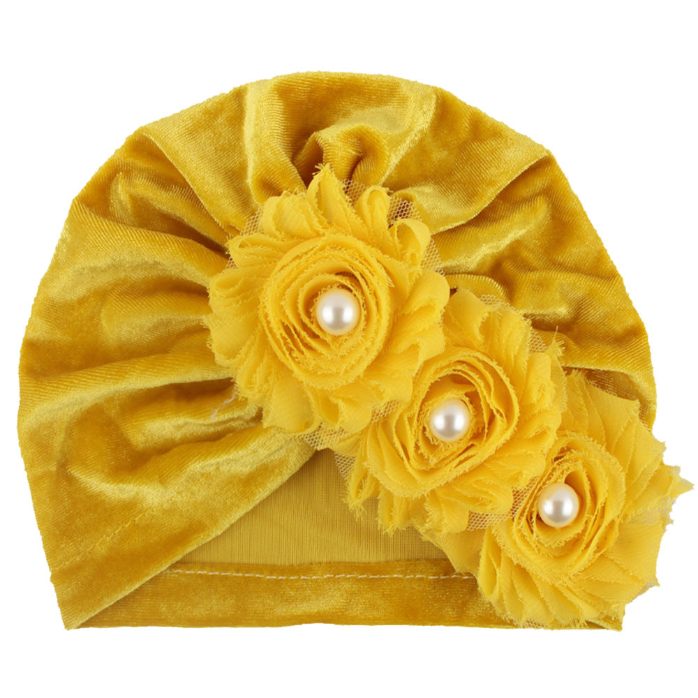 Chapeau de fleur de couleur solide bébé