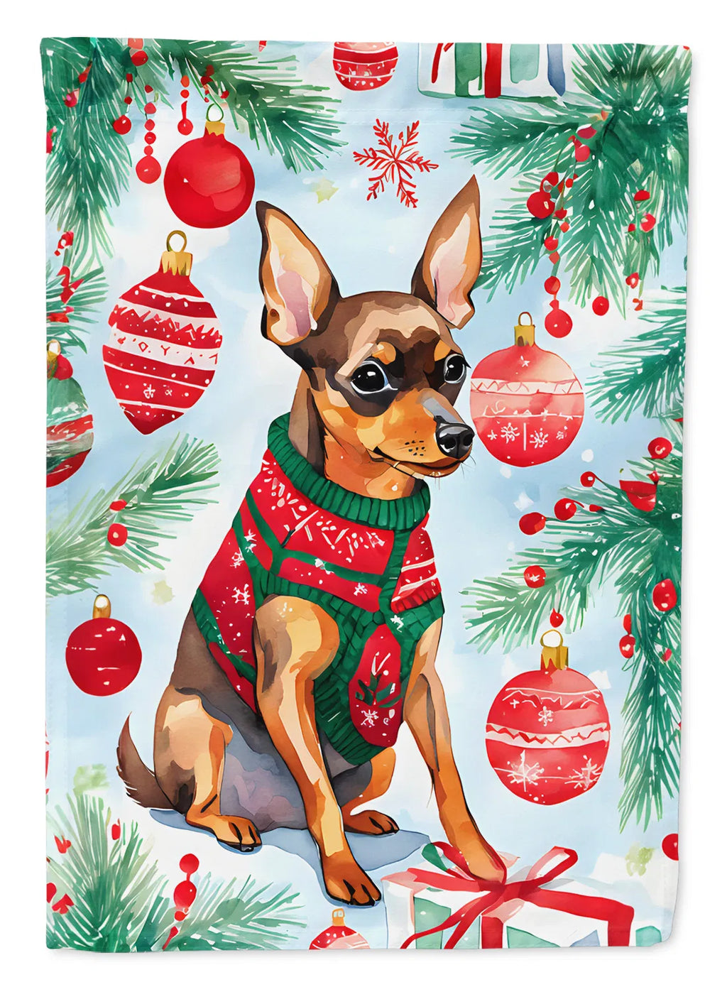 Miniature Pinscher Maison de Noël Drapeau Grand Porc Manches Pole décoratif à l'extérieur de la cour Ba