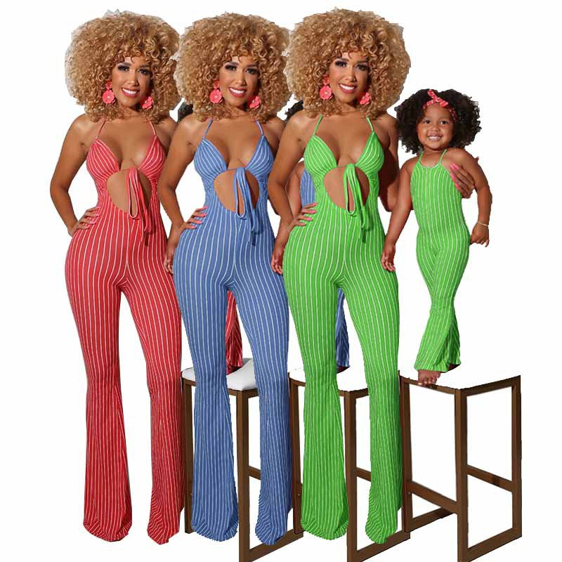 Street Sexy Mode rayé Parent-enfant costume