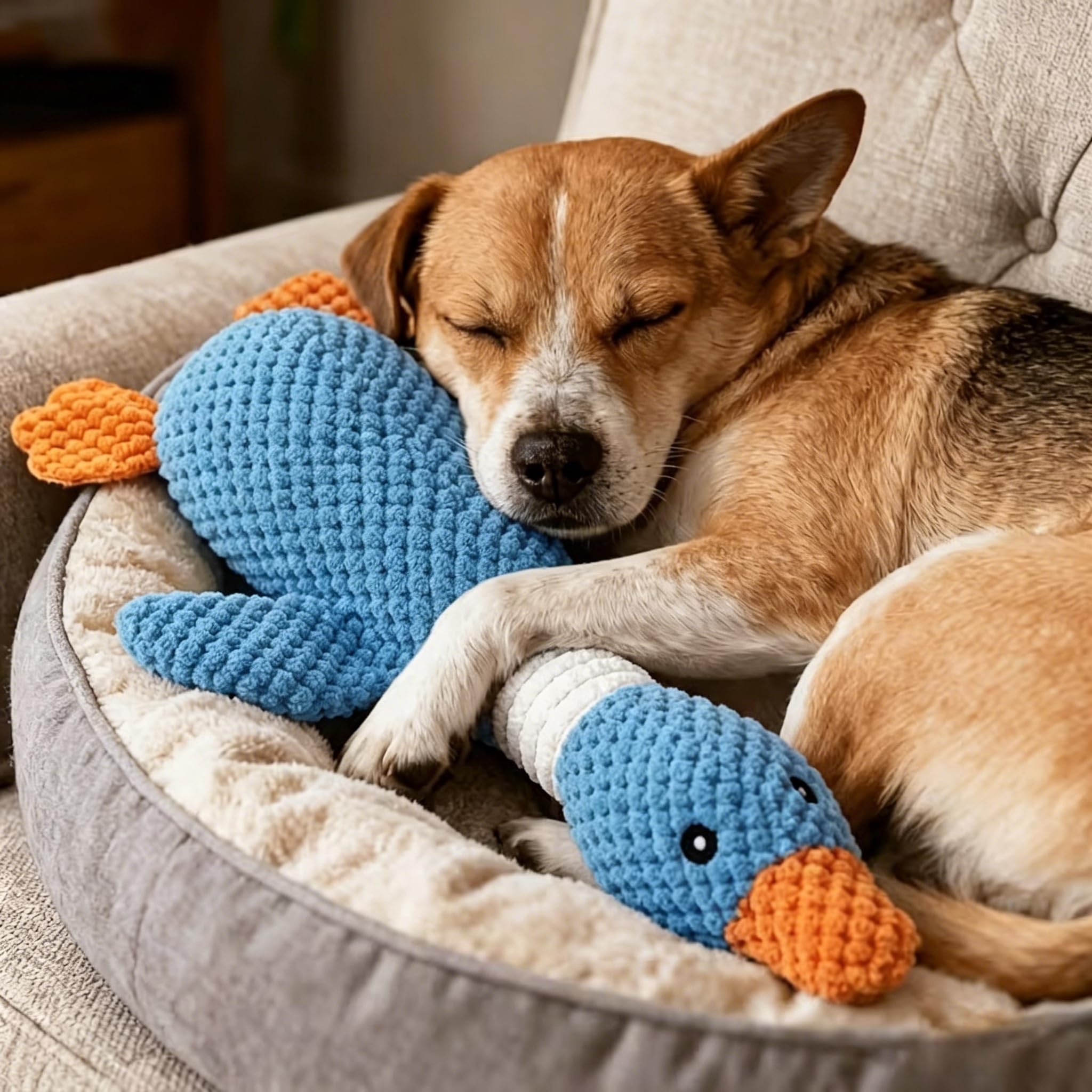 Jouets de chien de canard pour les brochettes agressives - Fun Crinkle Squeaky Plush Jouets de chien de chien le meilleur canard P