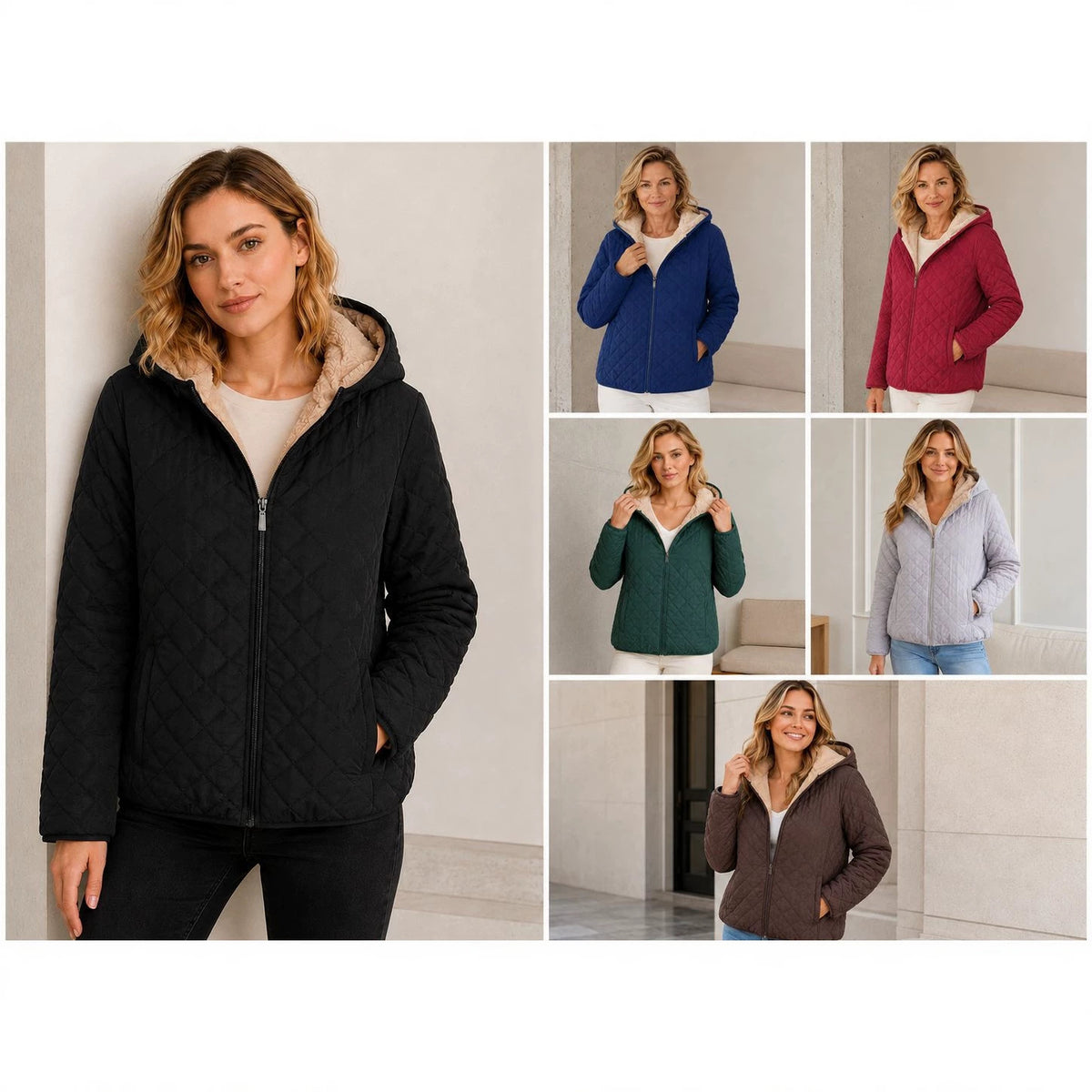 Manteau en coton à capuche courte pour femmes