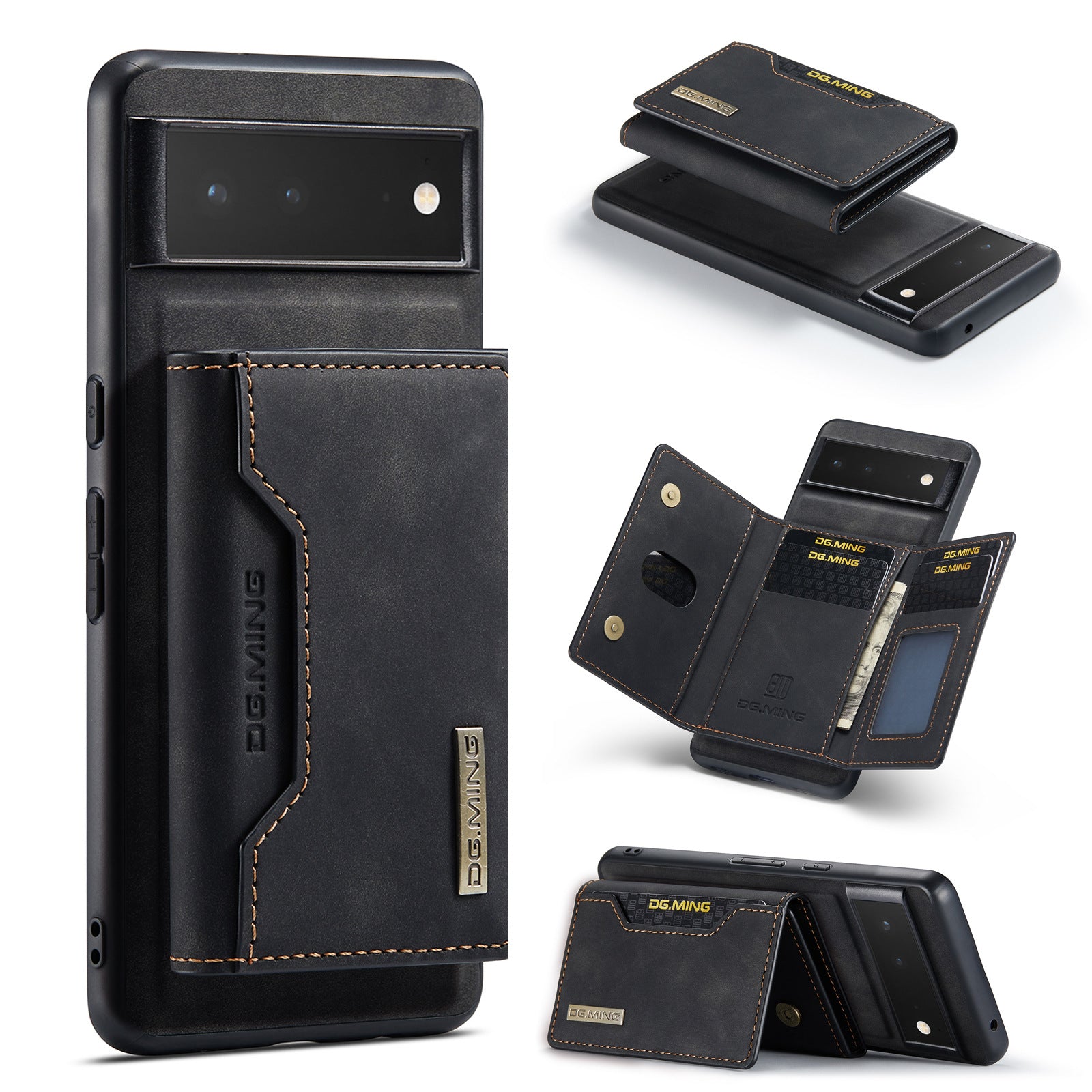 Porte carte magnétique en cuir Boîtier de protection pour téléphone portable