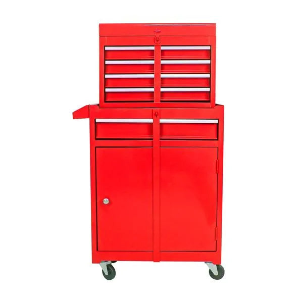 Poitrine à 5 tiroirs amovible avec armoire inférieure et une plate-forme réglable--Red