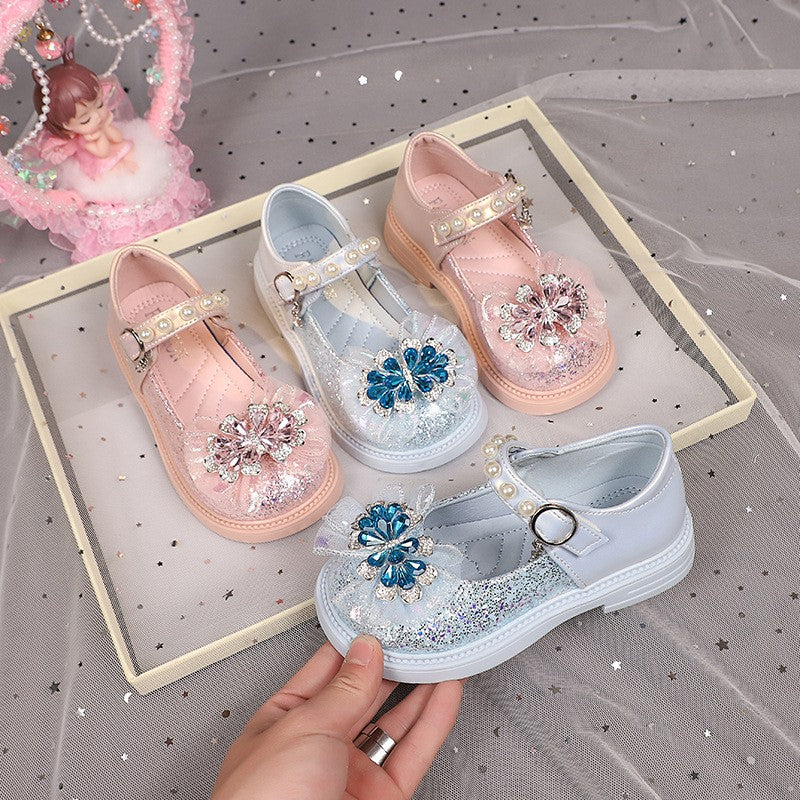 Chaussures en cuir pour filles de printemps et automne