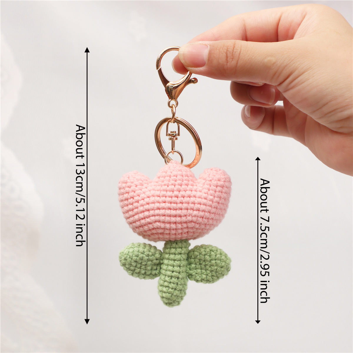 Crochet fait main Bouquet de fleur Tulip porte-clés Tulip Sac Charm