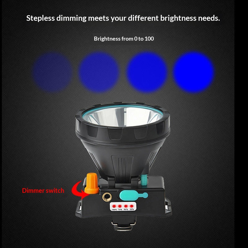 Trésor de pêche Dimmable Led Blue phare de pêche avec bac à appât de pêche de nuit