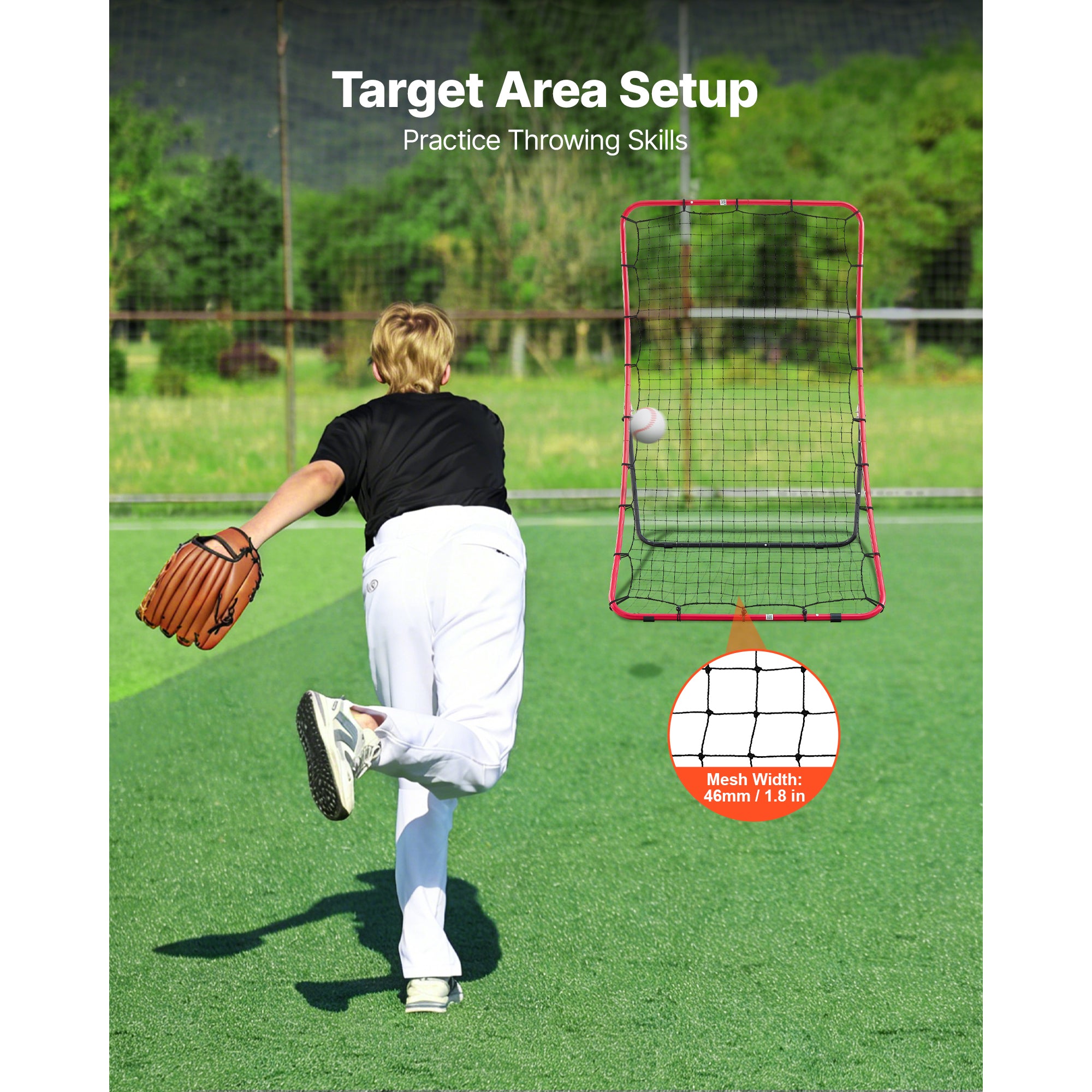 Baseball Softball Rebonder Net 4 X 5,5 Ft Pitch Back Trainer