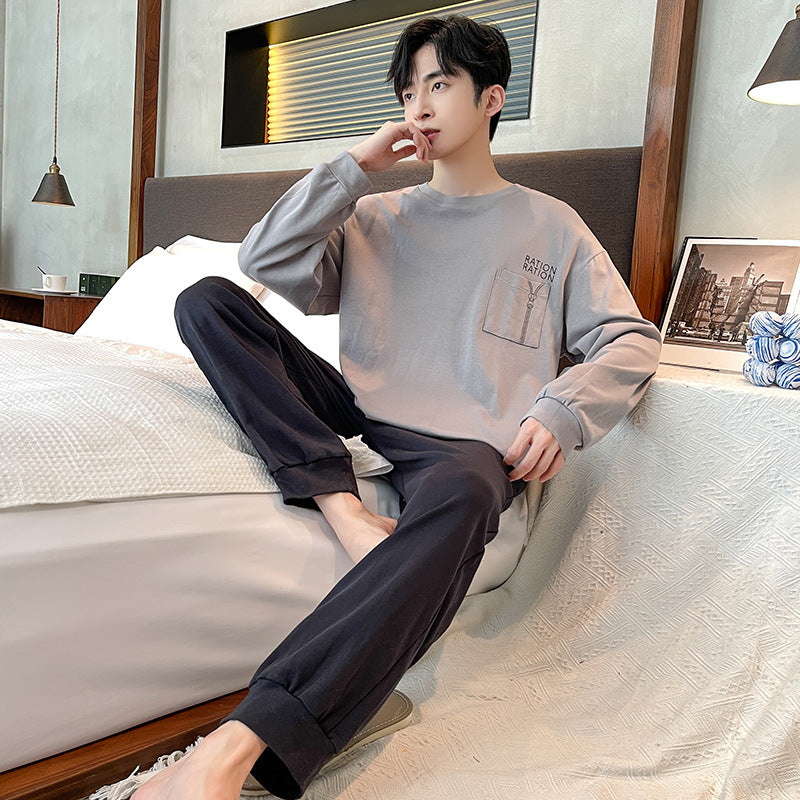 Manches longues homme Cotton Simple Loose Plus Taille Pajamas