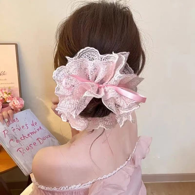 PrintempsSummer Vibe Dentelle réglable Scrunchie pour les femmes