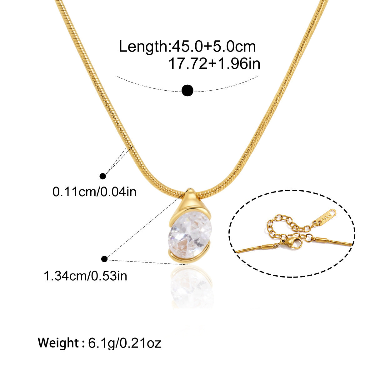 Pendentif en acier au titane Zircon
