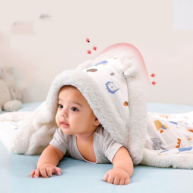 Nouveau-né emballage épais Quilt imprimé lambswool Cuggling