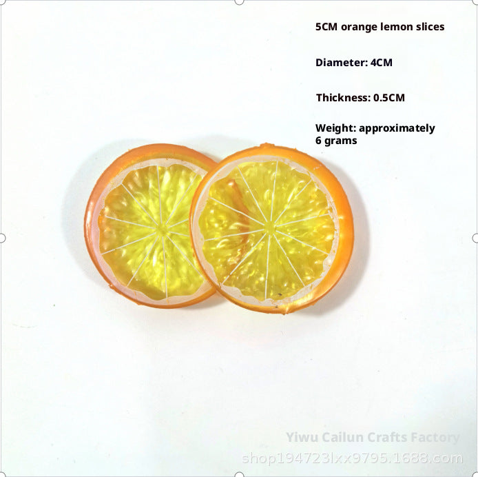 Tranches de citron simulées-Orange 4CM-1 pièce