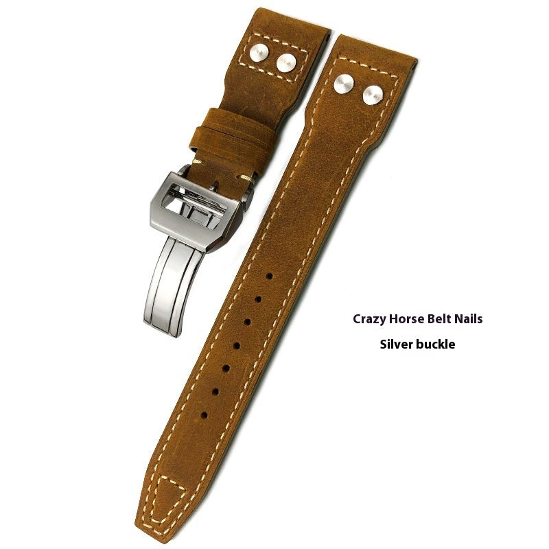 Bracelet de montre en cuir véritable Jet de feu portugais