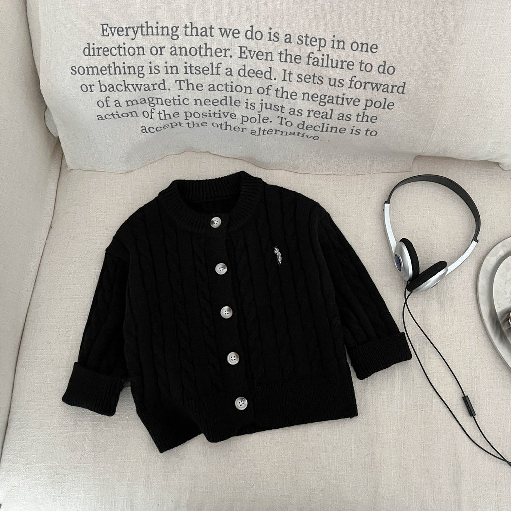 Chandail à la mode brodé casual tricoté Cardigan enfants