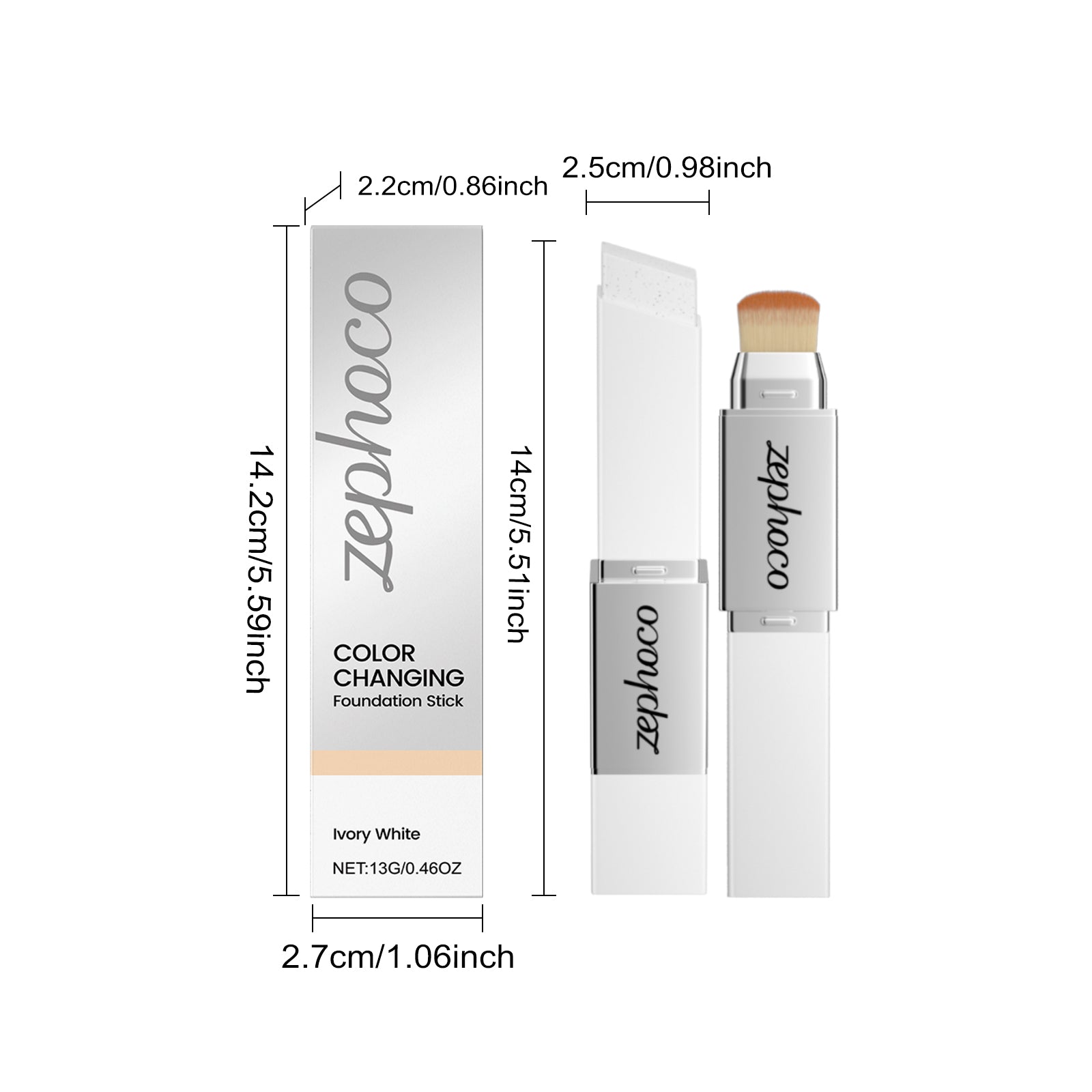 Deux en une couleur changeant la fondation Maquillage bâton -ivory blanc -13g 1 boîte