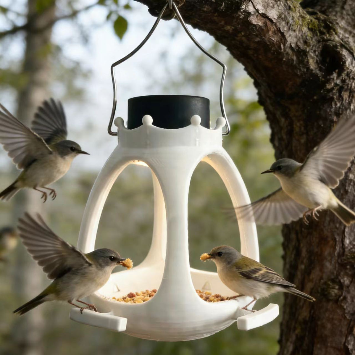 Solar-Powered Crown Bird Feeder