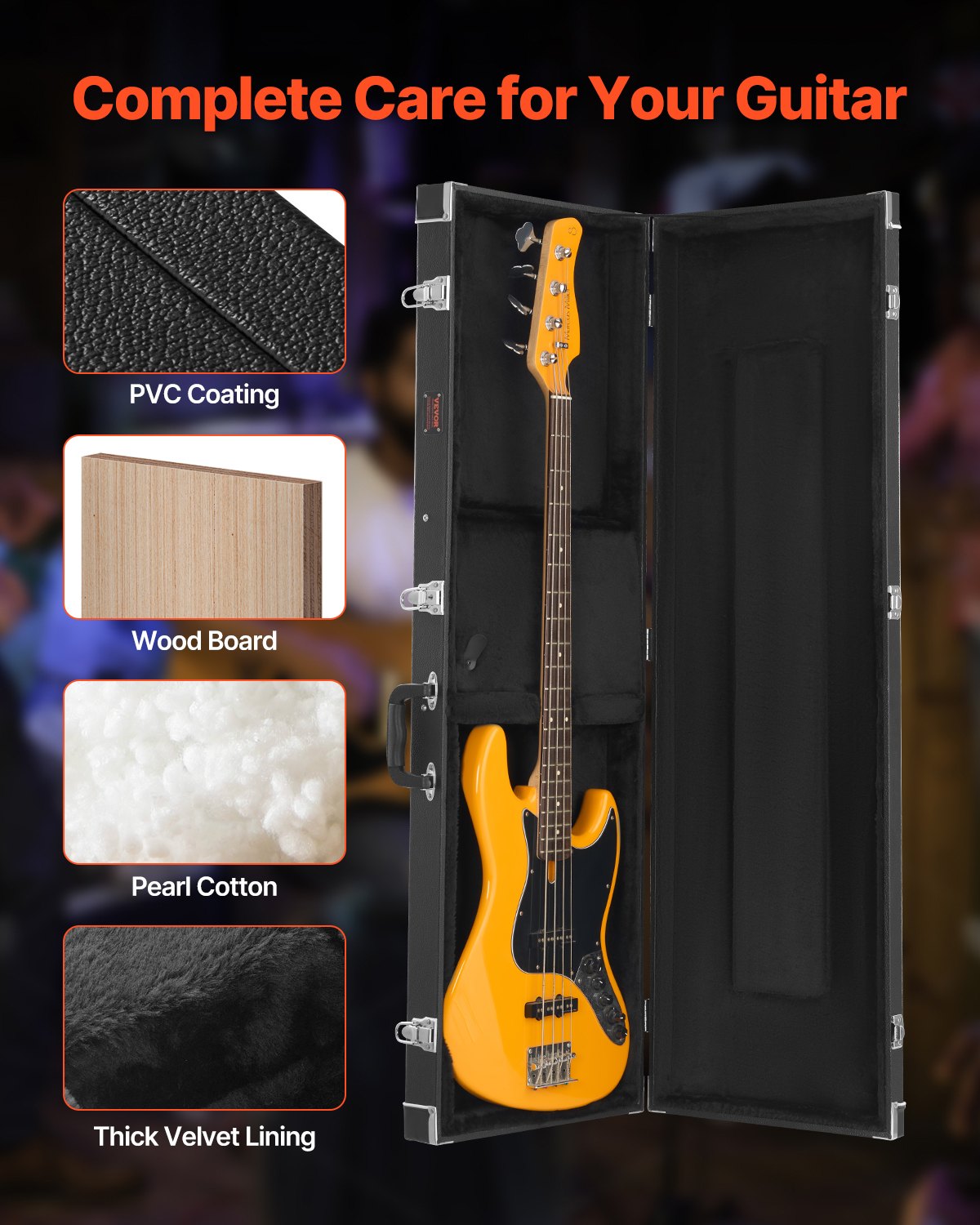 VEVOR Basse Guitare cas dur