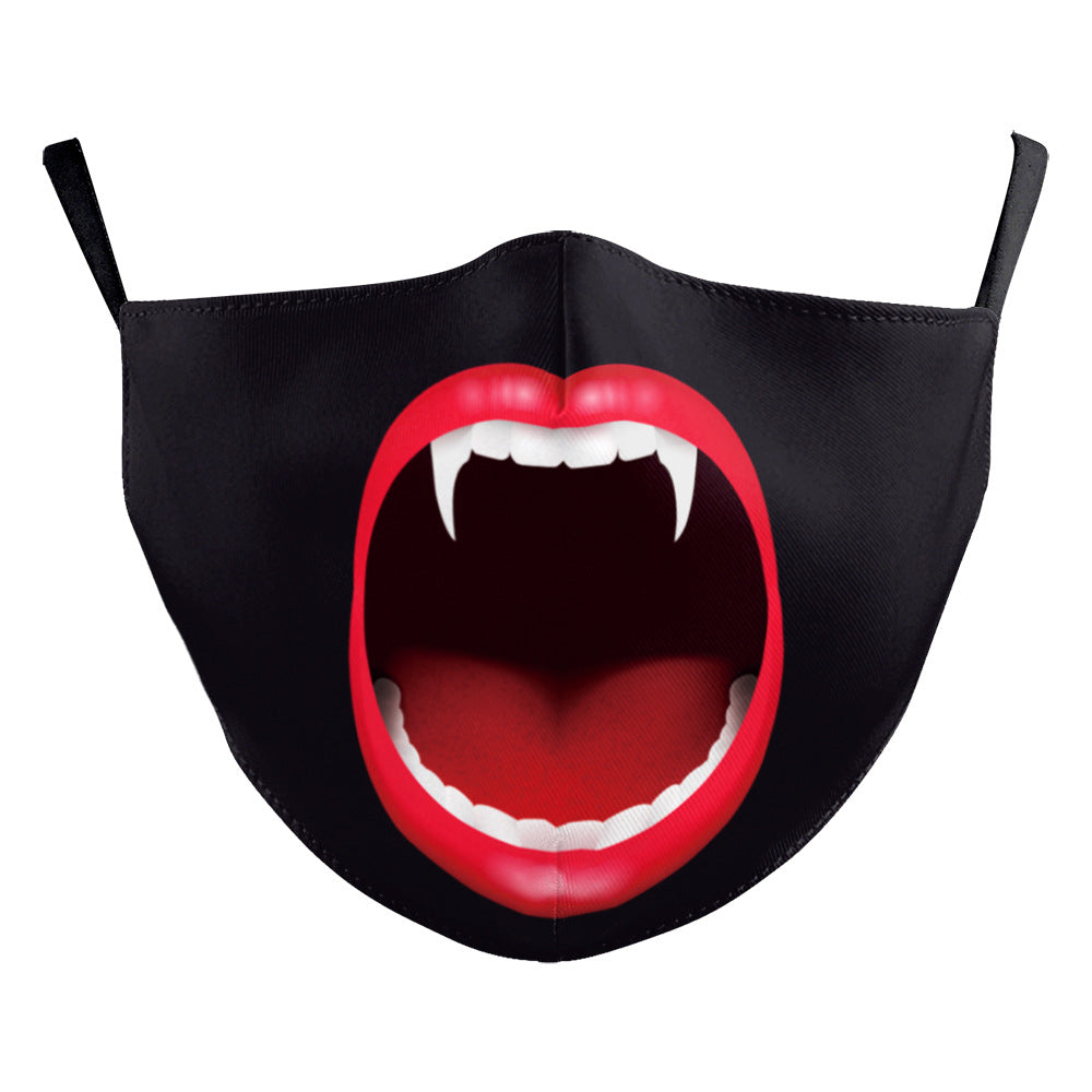 Masque d'impression numérique Halloween double couche en soie de lait