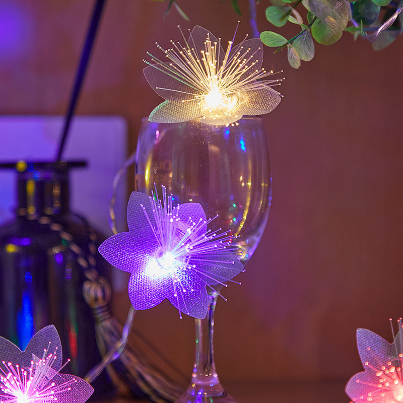 LED optique fibre fleur de lumière chaîne éclair lumière mariage