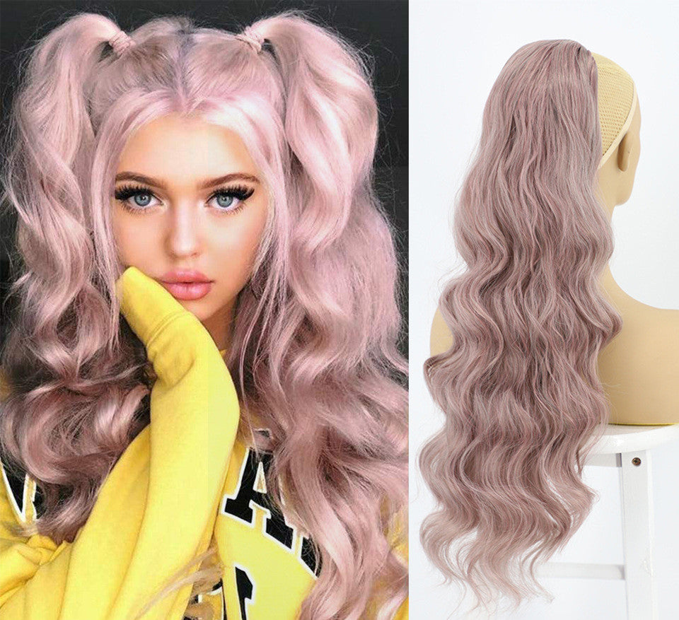 Wig Big Wave Drawstring Ponytail Matte haute température Silk Fiber Wig chimique