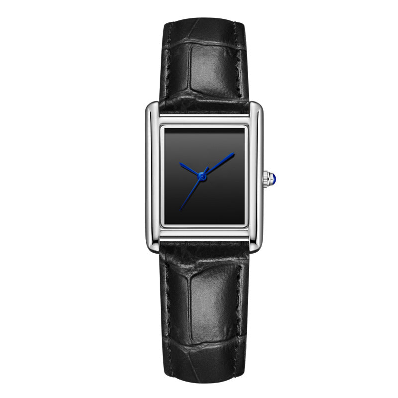 Bracelet de montre en cuir de couple simple carré montre étudiante étanche