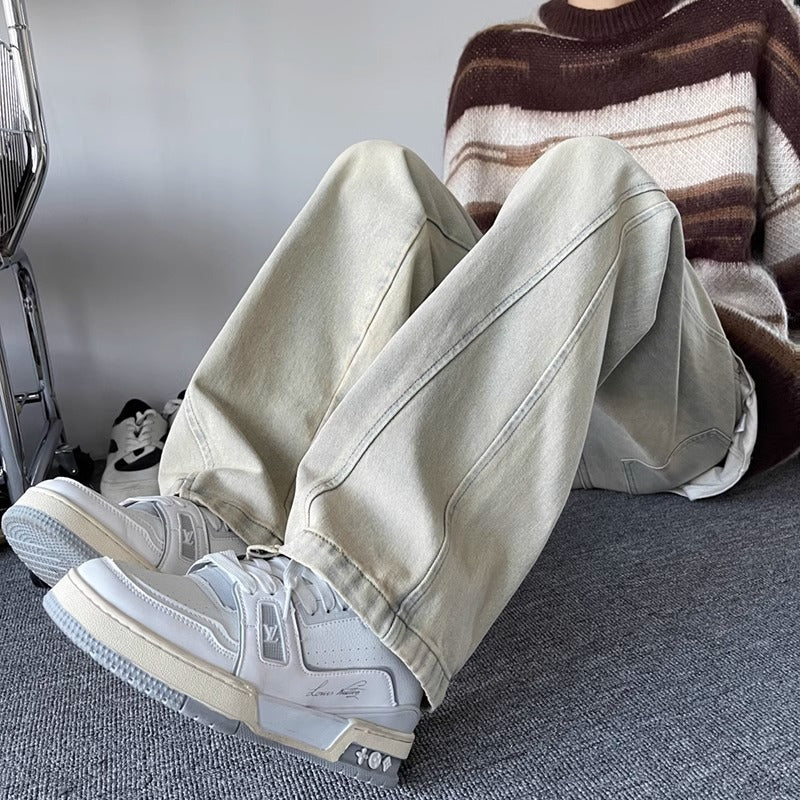 Men's Smooth Wide Leg Denim Pants