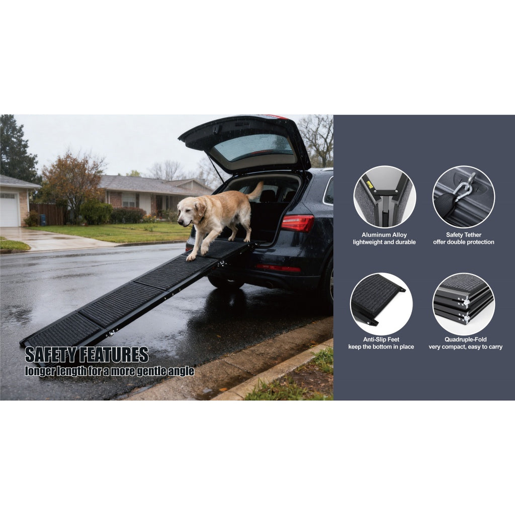 Rampe de chien pour voiture 71 longue et 19.3 large rampes de chien portable pour grands chiens avec rug S non-dérapant
