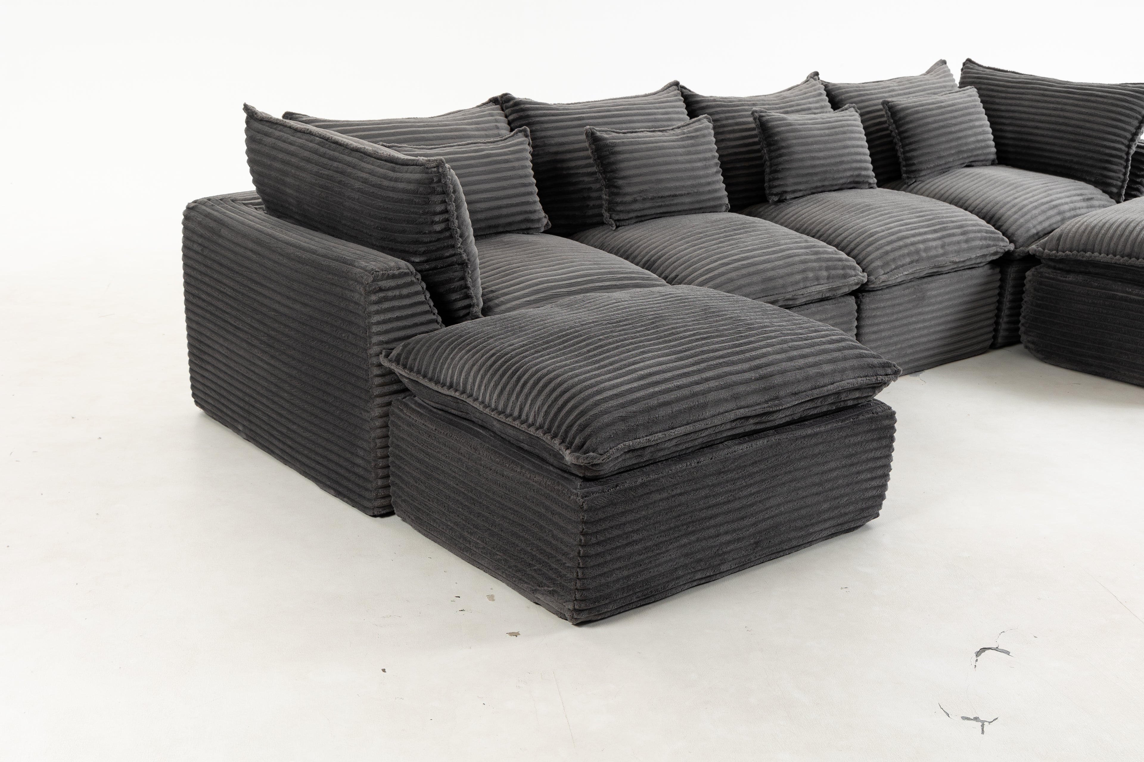 129,8" Largeur Cloud Couch Oversize Modular Sectional Canapé Vrai Relax Comfy Coupes Wide&De