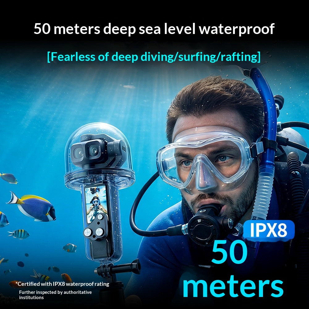 Boîtier de photographie sous-marine haute transparence pour des profondeurs jusqu'à 50 mètres