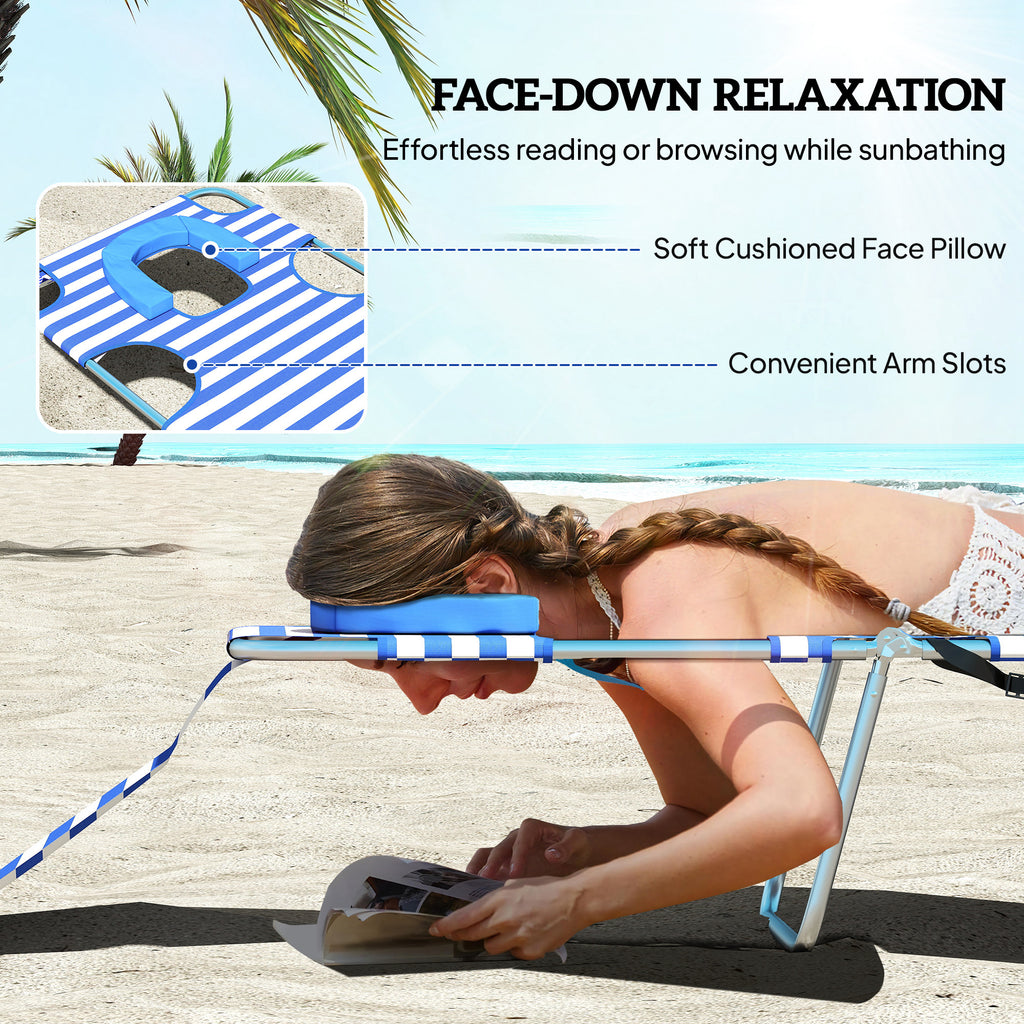 Chaise de tannage avec trou de visage