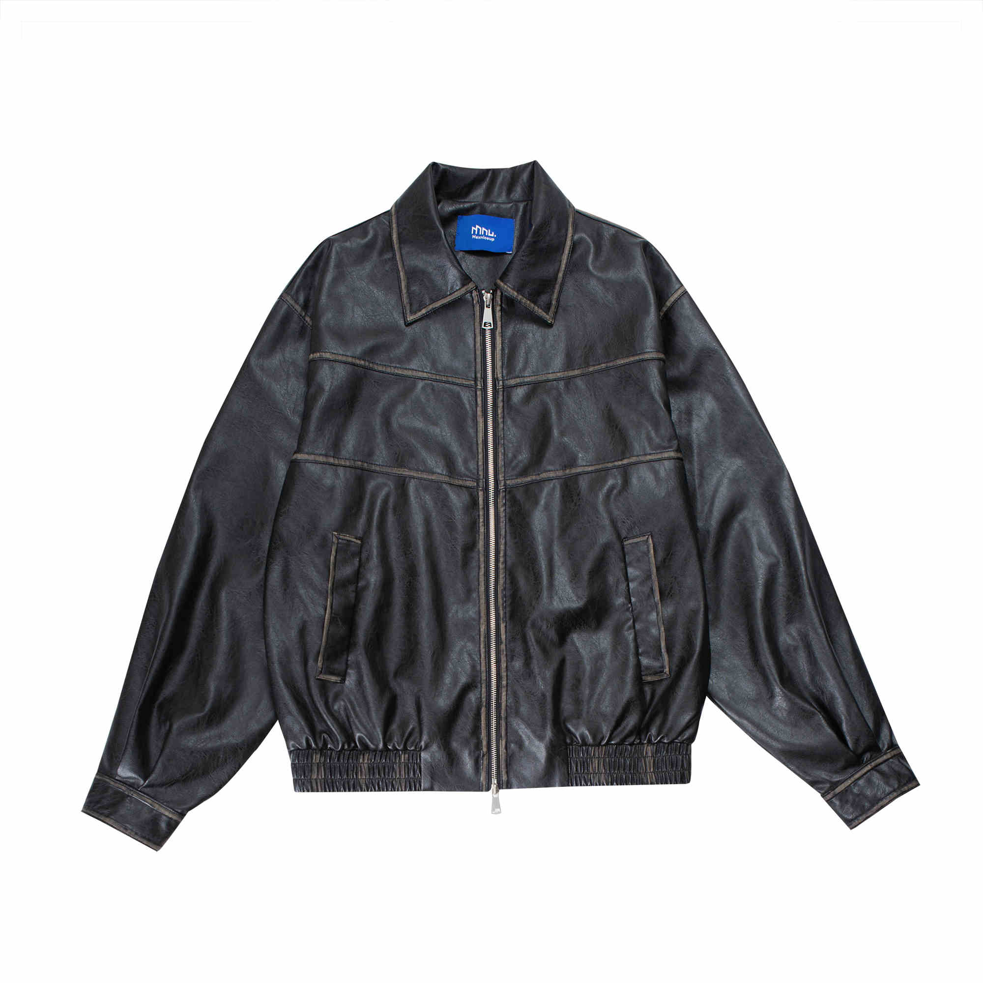 Veste en cuir retro japonais Loose High Street
