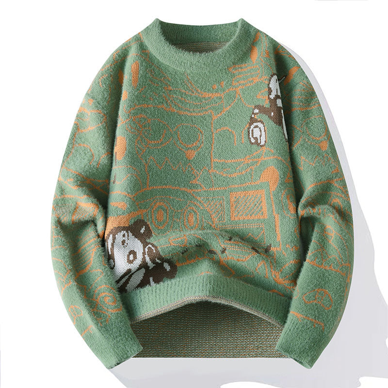 Men's Casual Crew Neck Versatile Fashion Knitted Sweater