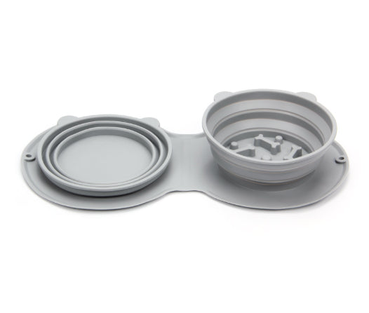 Collapsible Silicone Pet Bowl Dog Food Water and Food Anti-Tip Cat Bowl