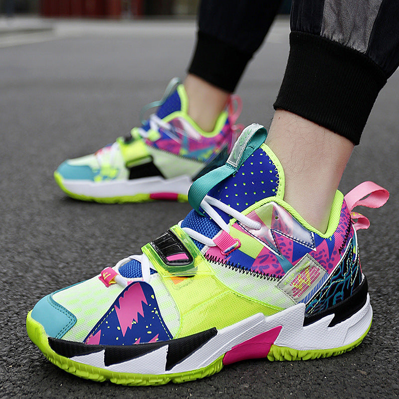 Automne Flying Surface Woven Chaussures de basketball pour jeunes