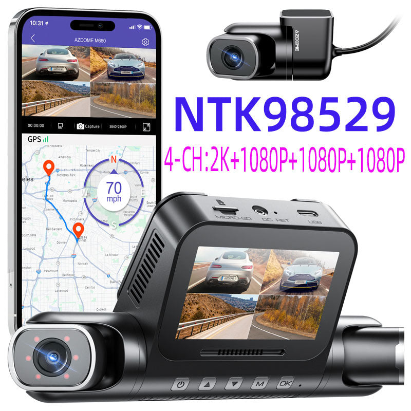 Enregistreur de conduite quatre verres HD Wide-angle WIF Interconnecté Surveillance de stationnement de conduite