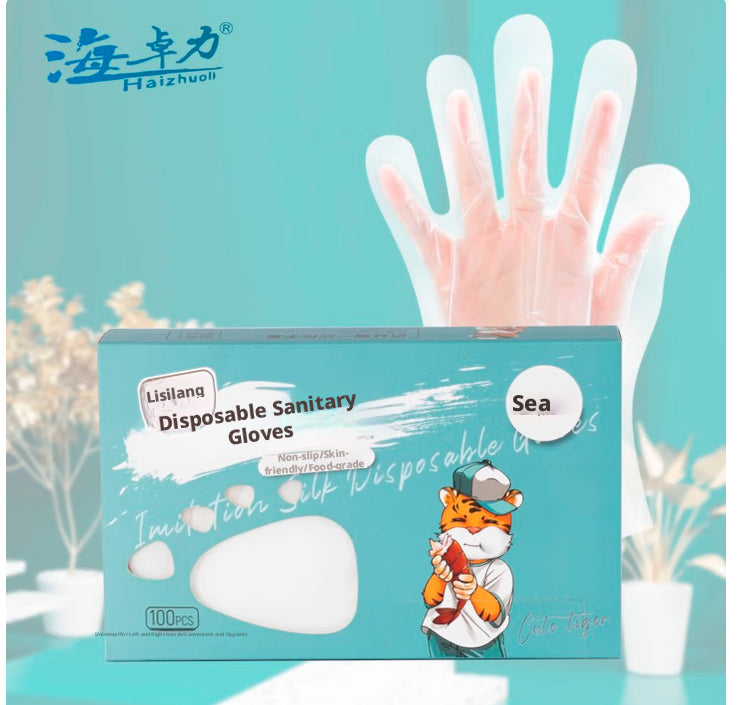 Gants sanitaires jetables-CPE-100 pcs-1 boîte