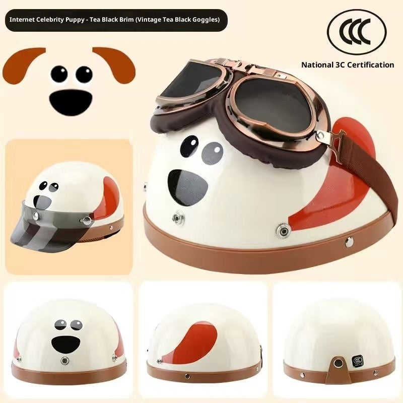 Voiture électrique quatre saisons casque chaud universel homme mignon