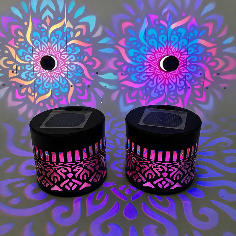 Mandala Wrought-fer Lampe murale solaire étanche pour les paysages de cour