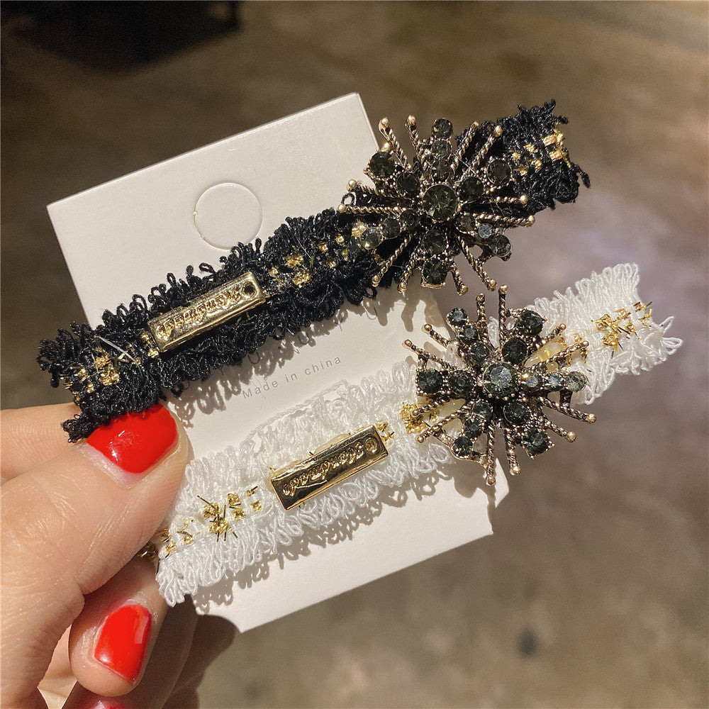 Tissu tchèque diamant côté Strass Laine dos Clip cheveux