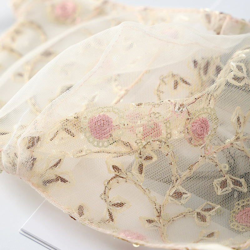 Masque de protection 3D pour femmes en dentelle rose